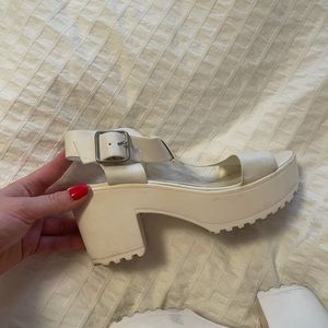 Soda white platform sandals